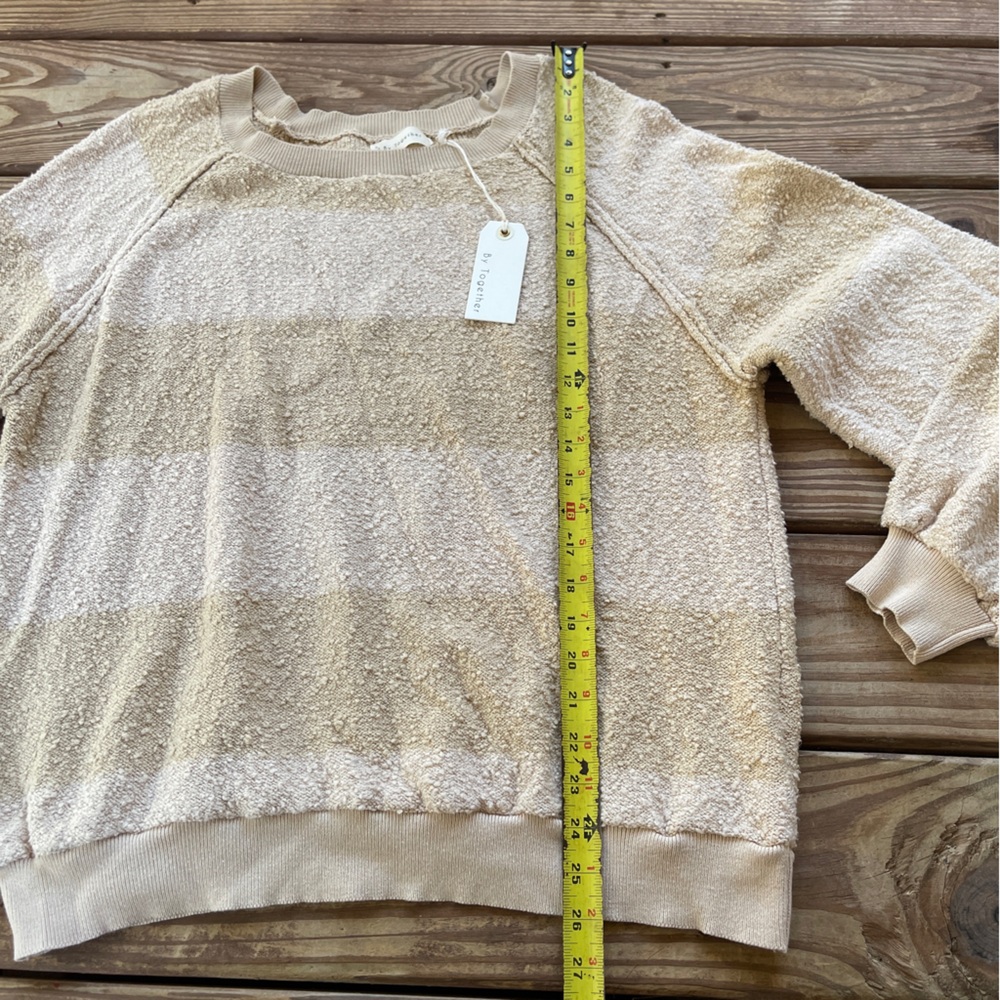 Together Cream Bouclé Terry Knit Sweatshirt Pullover Long Sleeve Size S - Picture 5 of 8